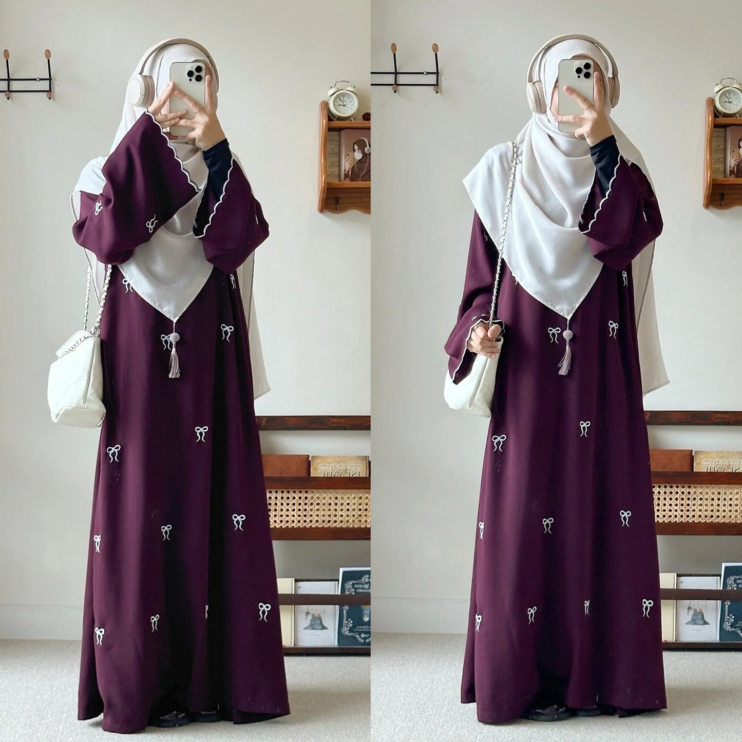 Butterfly Embroidery Abaya