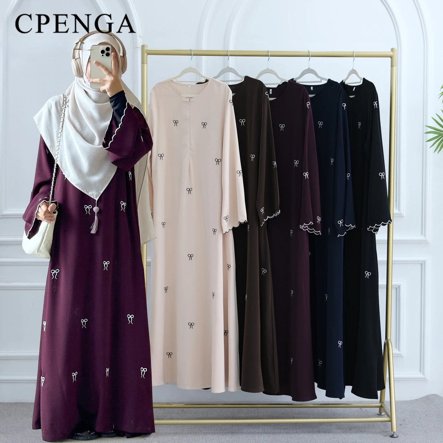 Butterfly Embroidery Abaya