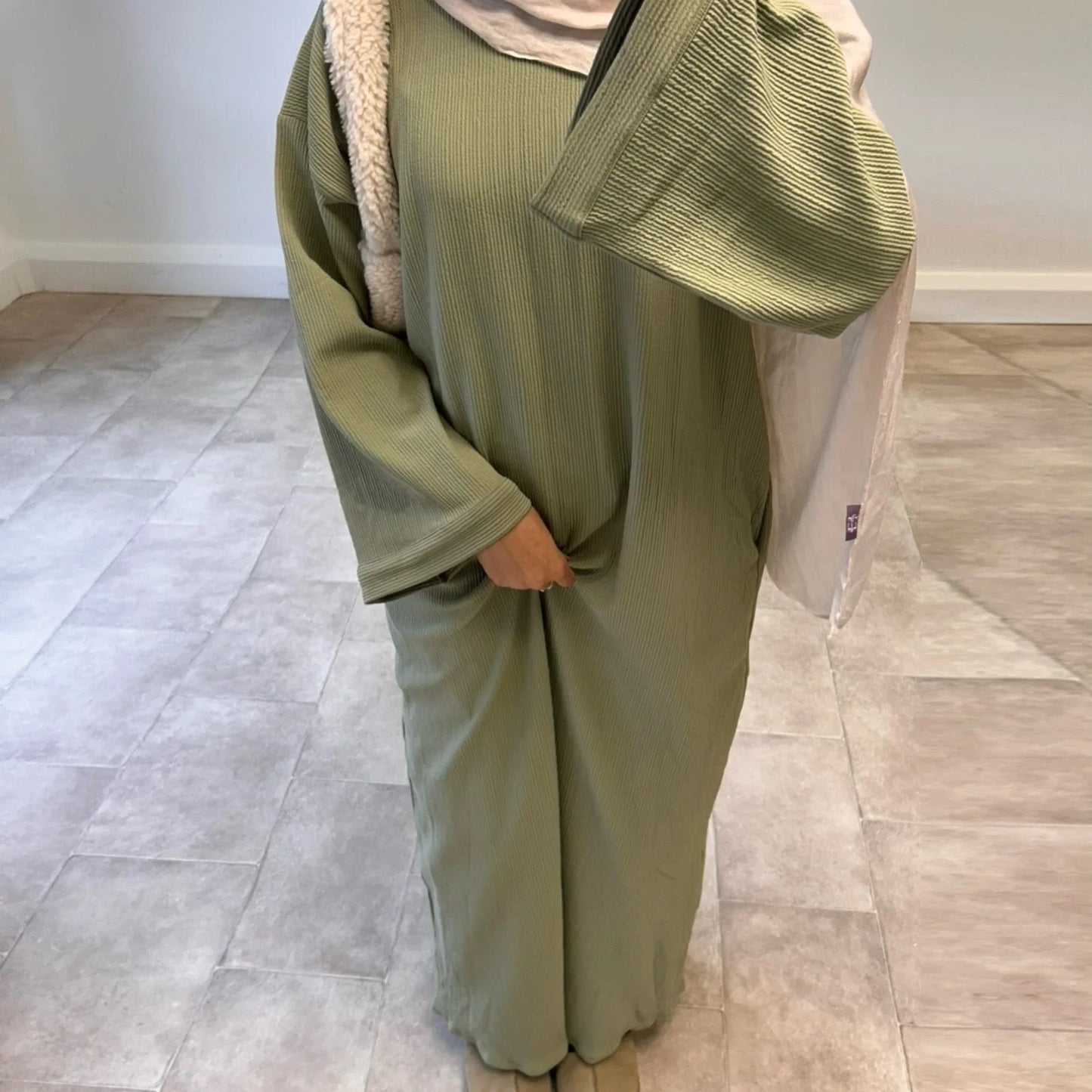 Corduroy Abaya Dress
