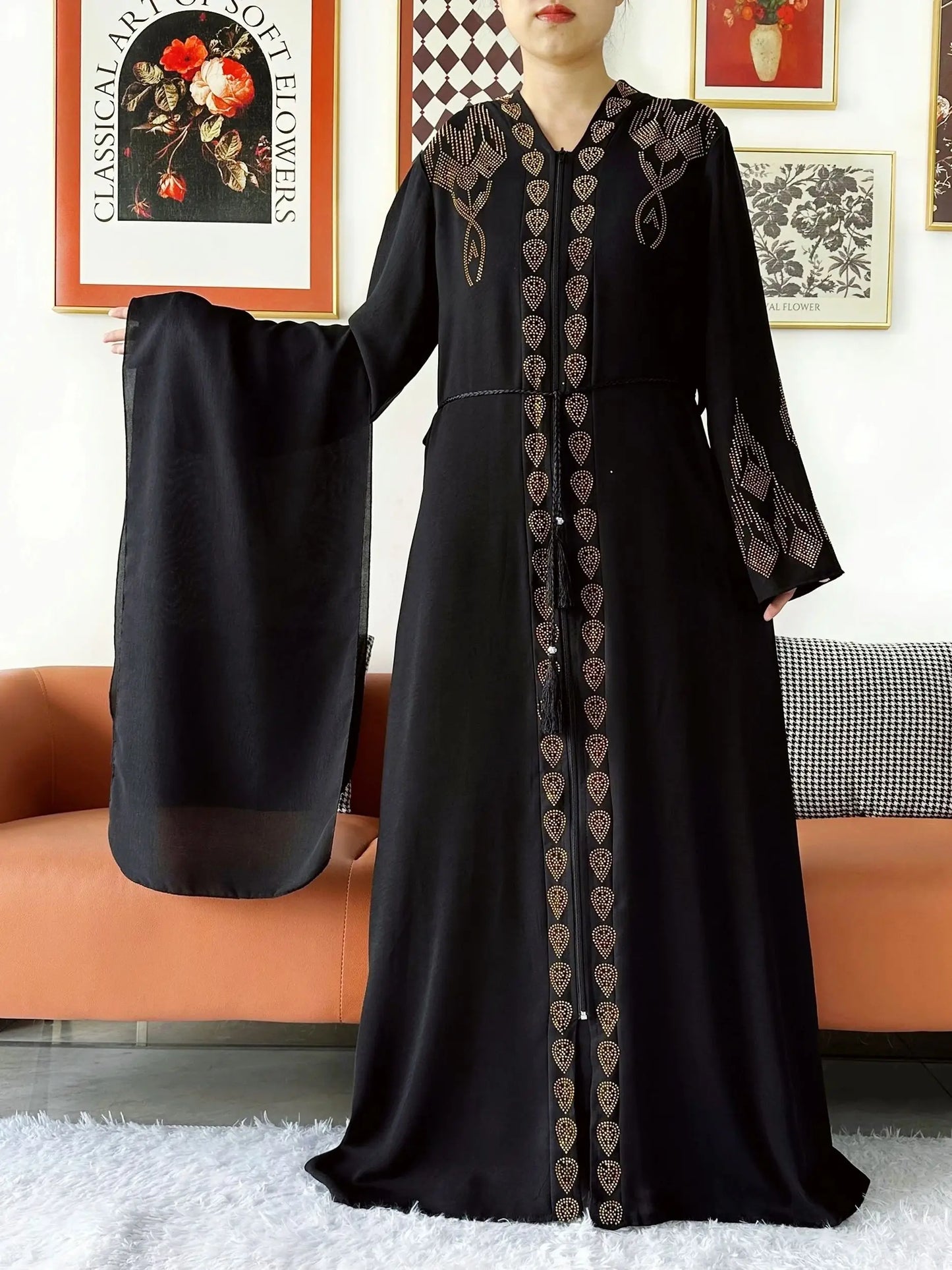 Chiffon Open Abaya