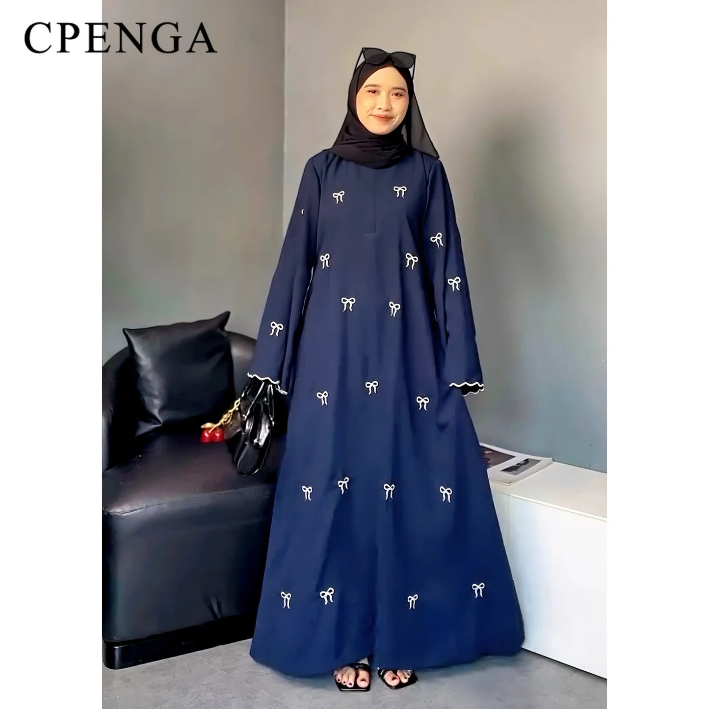 Butterfly Embroidery Abaya